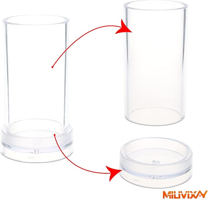MILIVIXAY 3PCS Pillar Candle Molds - Plastic Cylinder Candle Mold Set for Candle Making-Candle Making Molds-60 Ft. of Wick, 50pcs Wick Stickers, 3pcs Wick Holders and 1pc Iron Wire Included as a Gift.