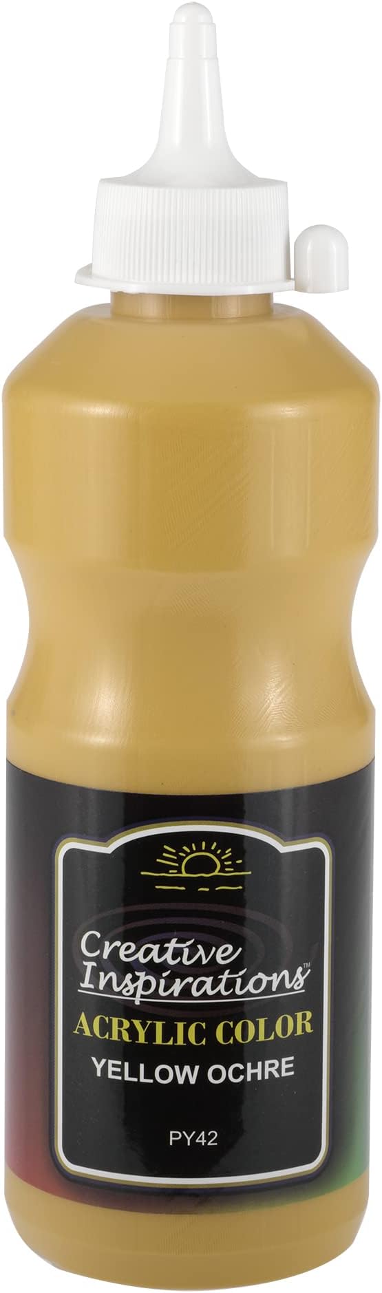 Creative Inspirations Acrylic Paint - Yellow Ochre - 500 mL Bottle - Smooth & Creamy Consistency, Vibrant Pigmentation, Great Coverage for Artists - Clean Up with Soap & Water