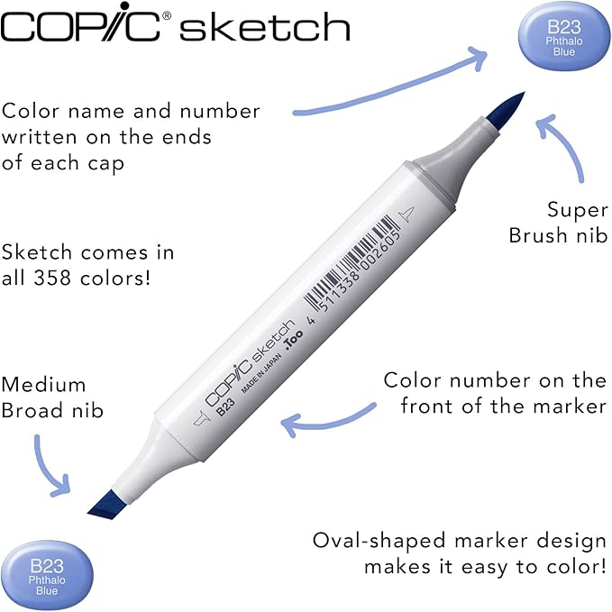 Copic Sketch, Alcohol-based Markers, 3pc Set, Color Fusion #4, Orange