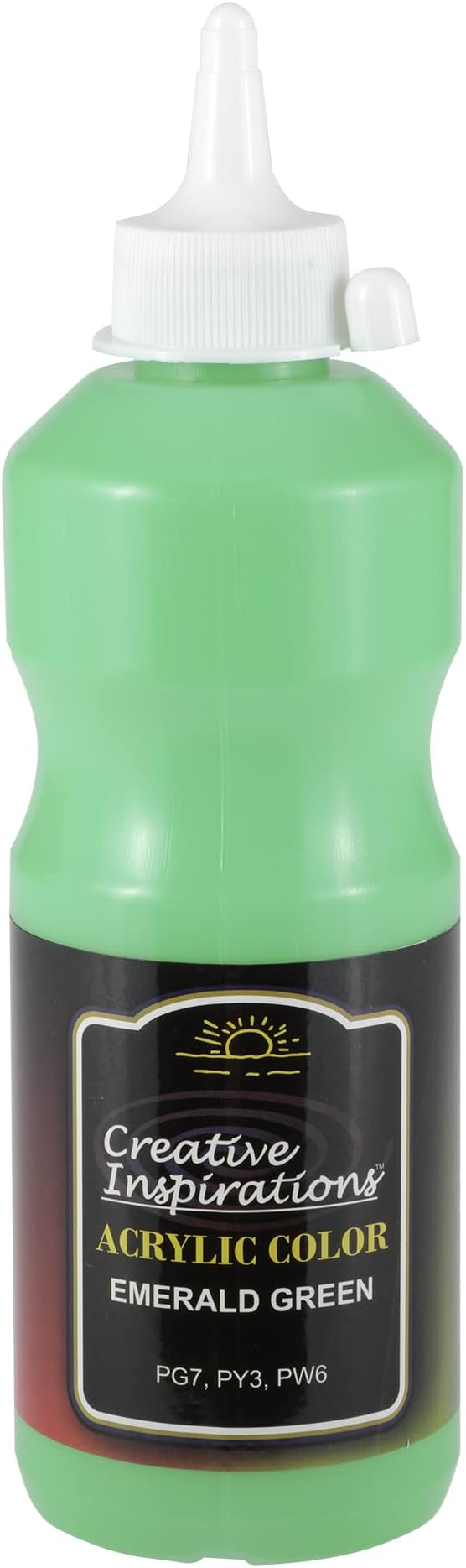 Creative Inspirations Acrylic Paint - Emerald Green - 500 mL Bottle - Smooth & Creamy Consistency, Vibrant Pigmentation, Great Coverage for Artists - Clean Up with Soap & Water