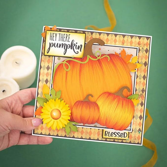 Cutting Dies Metal Stencils Scrapbooking Tools DIY Embossing Template for Paper Card Making Album Arts Crafts Supplies (Halloween Pumpkin Set-10.6x17.6cm)