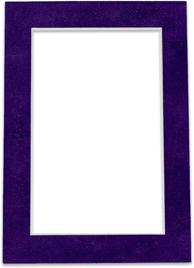 Poster Palooza 11x14 Mat Bevel Cut for 8.5x11 Photos - Acid Free Purple Crocus Suede Precut Matboard - For Pictures, Photos, Framing - 4-ply Thickness