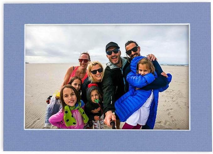 Pack of 25 Acid Free 8.5x11 Mats Bevel Cut for 7x9 Photos - Brittany Blue Precut Matboards For Pictures, Photos, Framing - 4-ply Thickness