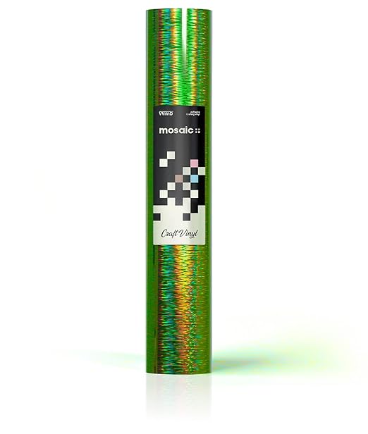Mosaic+ Crafting Vinyl, by VViViD (Green Brushed Holographic, 1ft x 5ft)