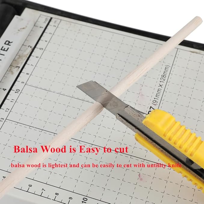 12 Pack Round Wood Dowel Rods 3/8x3/8x12 Inch Balsa Wood Sticks φ3/8 Inch Natural Wood Color Unfinished Wood for Cricut Maker Make Models of House Airplane Ship Boat DIY Wooden Model(10x10x305mm)