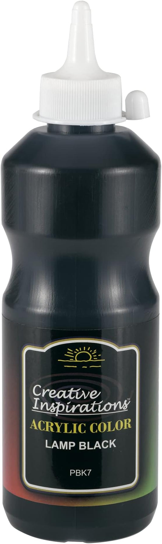 Creative Inspirations Acrylic Paint - Lamp Black - 500 mL Bottle - Smooth & Creamy Consistency, Vibrant Pigmentation, Great Coverage for Artists - Clean Up with Soap & Water