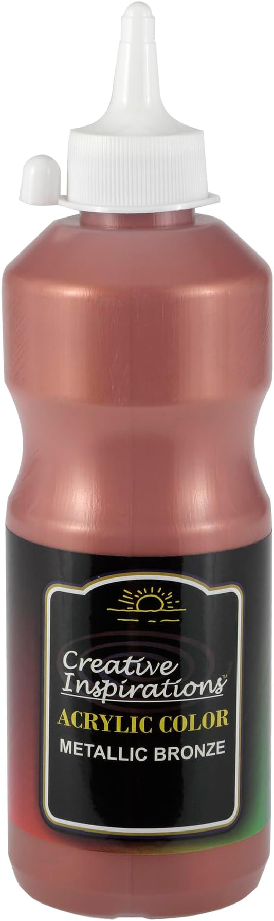 Creative Inspirations Acrylic Paint - Metallic Rich Bronze - 500 mL Bottle - Smooth & Creamy Consistency, Vibrant Pigmentation, Great Coverage for Artists - Clean Up with Soap & Water