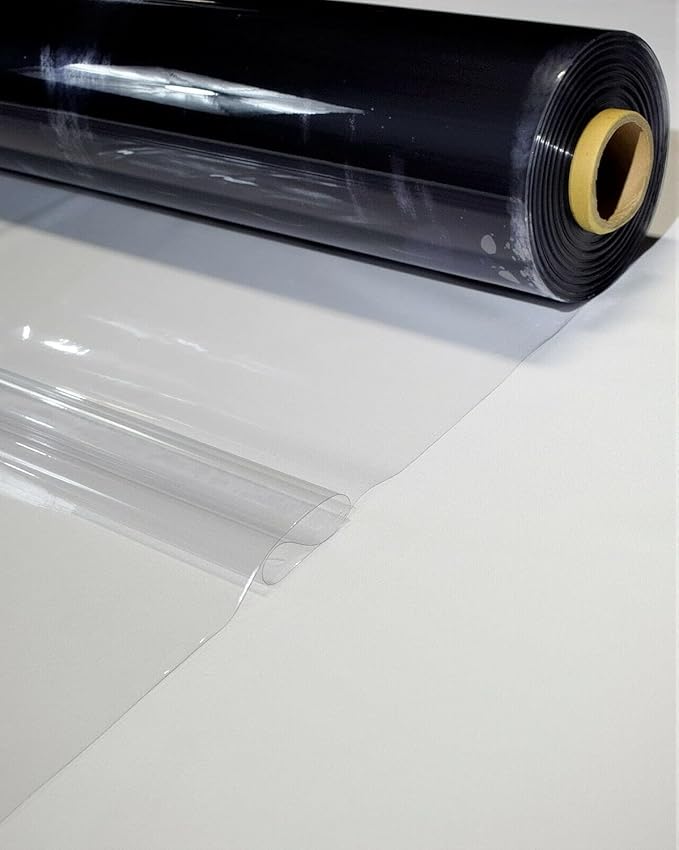 Metro Screenworks Fire Retardant Clear Vinyl Roll (Partial) - Clear Marine Vinyl 40 Gauge Sheet - 72-in x 8 Yards - Double Polished Heavy Duty Plastic Sheeting - Windows, Boats, Greenhouse, & More
