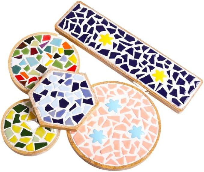 1.1LB Irregular Ceramics Mosaic Tiles, Mosaic Pieces Stones for DIY Mosaic Making Craft Hobby Arts Home Wall Decoration (Red)