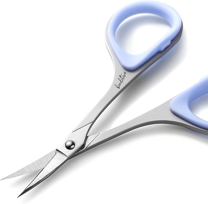 Beaditive Sewing and Embroidery Scissors Set (2 pcs) Curved and Straight, Sharp, Stainless-Steel Design | Precision Tips, Ergonomic Rubber Handle Grip | Small, Compact DIY Use (Extra Sharp)