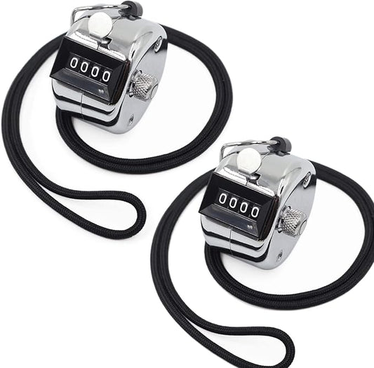 Amble Tally Clicker Counter, Metal Case Mechanical Clicker Digital Handheld Tally Counter with Nylon Lanyard