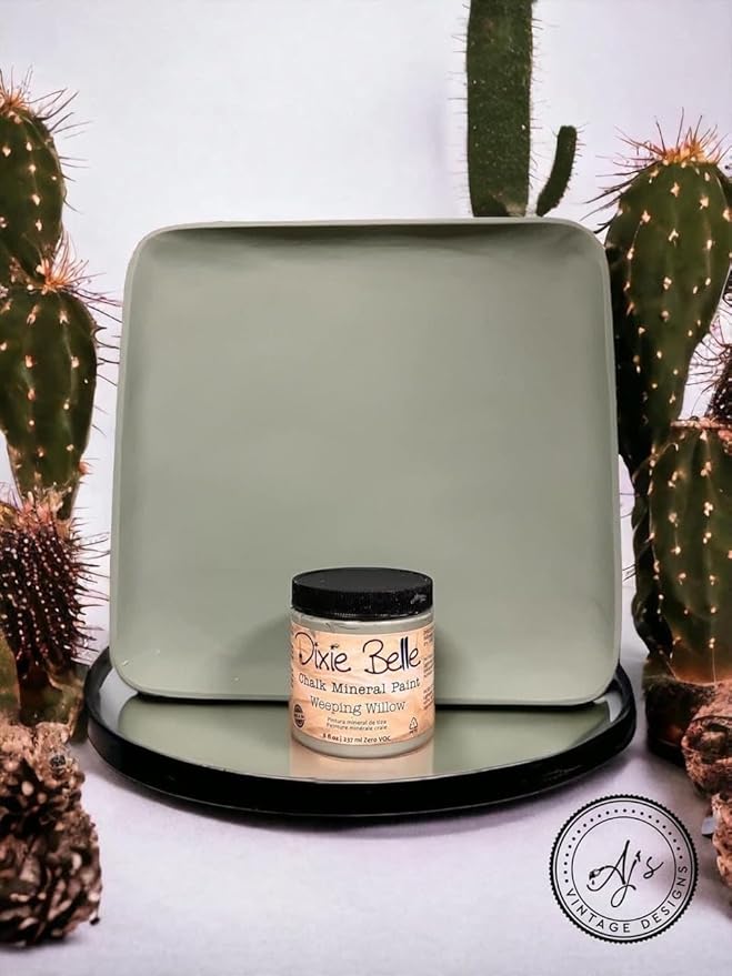 Dixie Belle Paint Company Chalk Finish Furniture Paint - Weeping Willow (16oz) - Matte Soft Green Chic Chalk Mineral DIY Furniture Paint