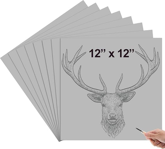 Yeaqee 8 Pcs 12 x 12 Inch Linoleum Block Rubber Carving Block Soft Linocut Blocks Large Linoleum Sheet Unmounted Lino Plates for Engraving Art Project Printmaking Artist Studio Supplies, Gray