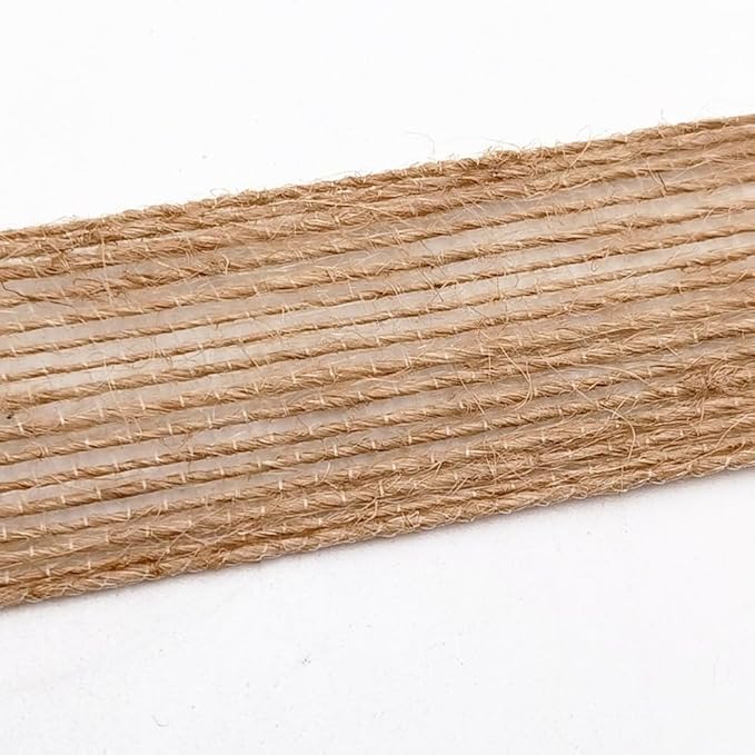 INSPIRELLE 3 Rolls 0.4 Inch Natural Burlap Fabric Roll 99 Feet Jute Lined Ribbon for Gift Wrapping Craft Projects Wedding Decoration Home Decoration 10mm