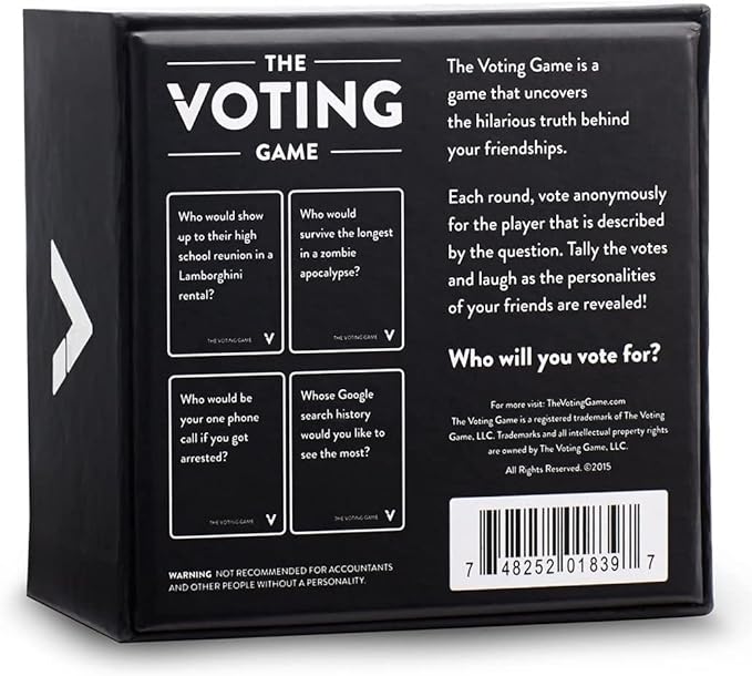 The Voting Game - The Hilarious Adult Party Card Game About Finding Out Who Your Friends are - Perfect for College Students, Fun Parties and Board Games Night with Your Friends