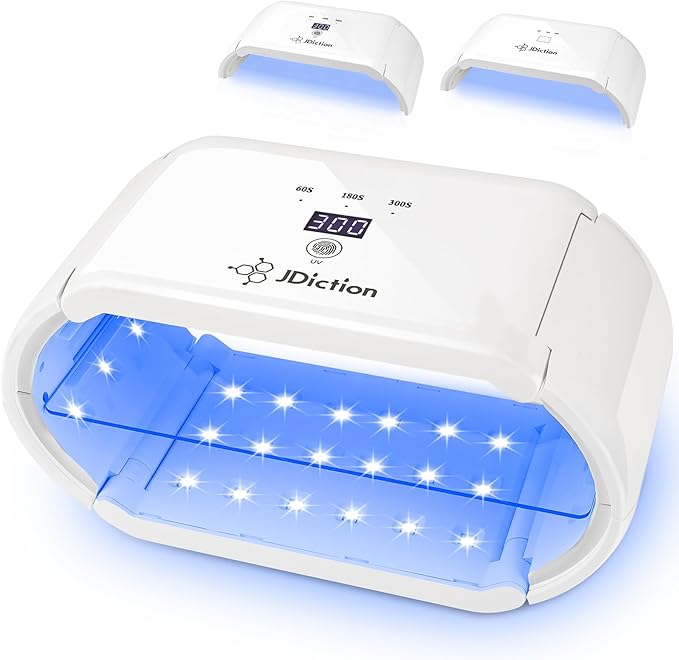 JDiction UV Light for Resin, Wireless UV Resin Lamp with 48 LED Beads, Long Time Setting (1min, 3min, 5min, 10min), Rechargeable 48W Powerful Cordless Curing Tool for Jewelry Making Crafts