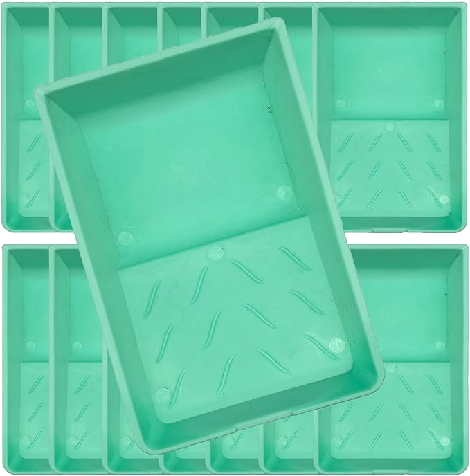 4 Inch Paint Tray, 15 Pack Plastic Paint Roller Tray, Heavy Duty Disposable Paint Pan, Sturdy Home Painting Supplies & Tools for Paint Rollers & Roller Brushes