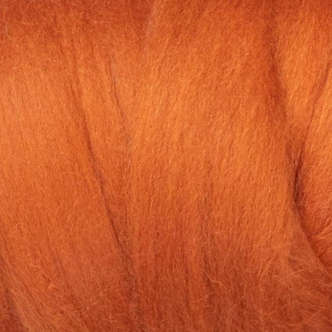 Kondoos Colored Natural Wool roving, 1 lb. Best Wool for Needle Felting, Wet Felting, handcrafts and Spinning. (ocher, 1 lb)