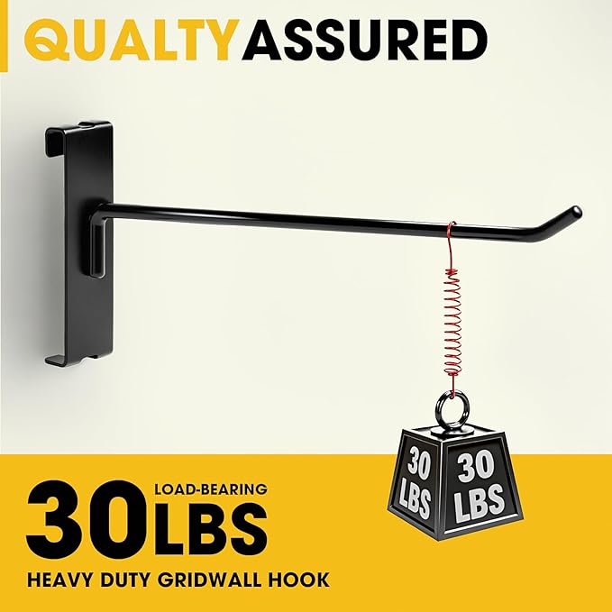 Gridwall Hooks 4 Inch, 60 Pack Metal Display Hooks for Grid Wall, Hanging Hooks for Grid Wall Panels, Black Grid Wall Accessory for Clothes, Home Setup, Retail Display- Gridwall Peg Hooks