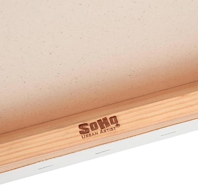SoHo Urban Artist, 20x30 Heavyweight Stretched Cotton Canvas for Painting - 1.5" Deep- 3 Pack, Triple Primed, 100% Cotton Canvas, Archival, Universal Primed for Oil, Acrylic, Alkyd, Mixed Media