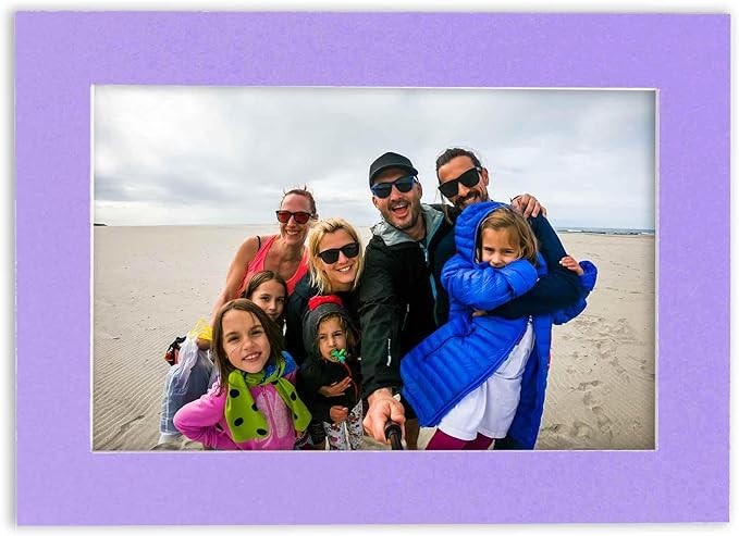 5x7 Mat for 8.5x11 Frame - Precut Mat Board Acid-Free Show Kit with Backing Board, and Clear Bags Light Purple 5x7 Photo Matte Made to Fit a 8.5x11 Picture Frame Matboard for Framing, Pack of 25 Mats