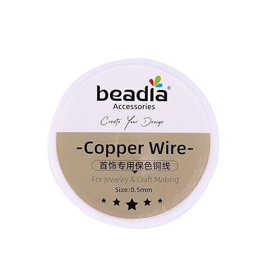 KC Gold Copper Wire 0.5mm Bead Cord for Bracelet Necklace Charm Beading Jewelry Making 22yard