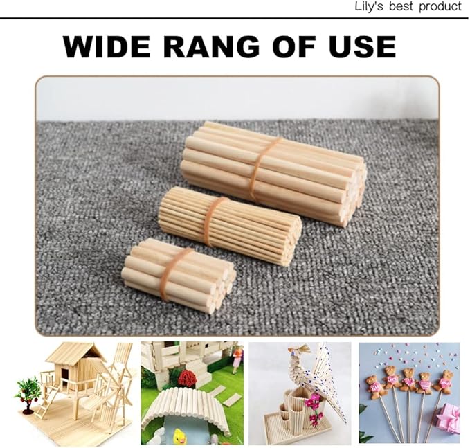 HOPELF 50PCS Bamboo Sticks - 1/2 x 36 Inch Dowel Rods for Crafts, DIYers