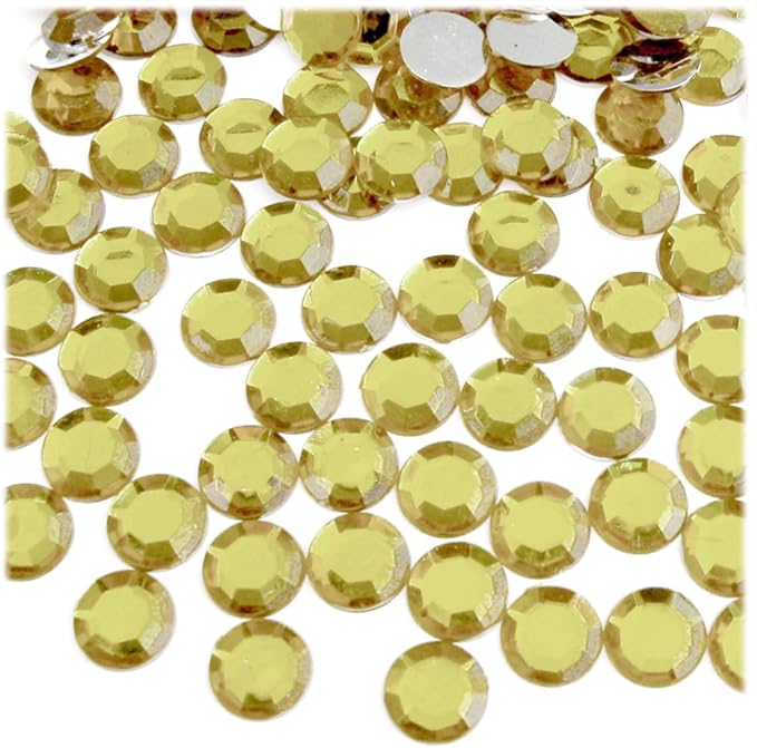 The Crafts Outlet 144pc Rhinestones Round 10mm - Flatback Orange