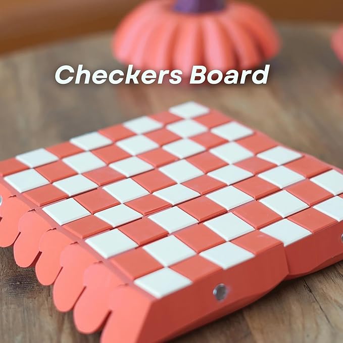 Pumpkin Game Set: Magnetic Chess Checkers, Dice Tower, Cribbage, Card Holder, Forgecore Gourd Games, Gourd Gambit Pumpkin Chess Expansion Pack, 3D Printing Portable Adult Pumpkins Board Game Set(2#1)