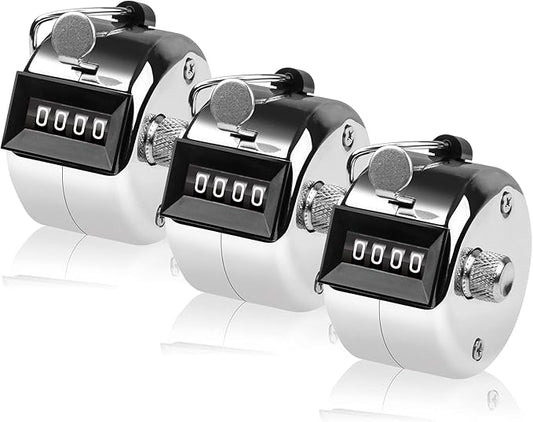Tally Counter, 4-Digit Clicker Counter, Metal Hand Tally Counters Clicker Pitch Counter for Counting, Knitting, Coaching, Golf, Lap, Fishing