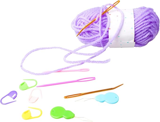 Hekisn 25Pcs Large Eye Blunt Yarn Needles kit, Assorted Sizes Bent Tapestry Darning Needle, Sewing Needles with Needle Threaders & Stitch Markers for Knitting Crochet (Orange)