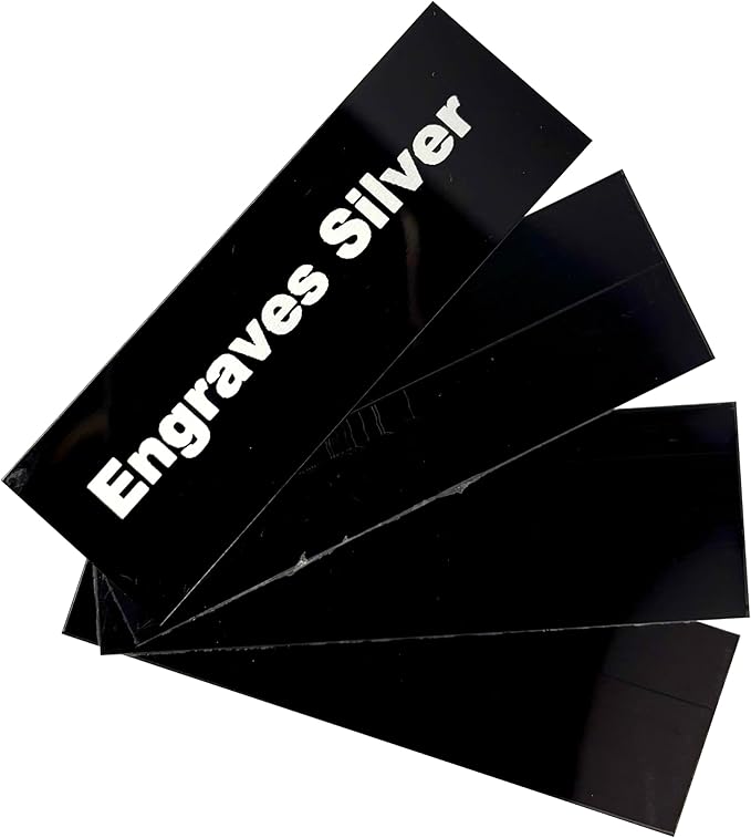Blank Metal Plates for Laser Engraving - 4 Pack | Aluminum Sheets 0.020" Thick | CO2, Diode, Fiber Laser Compatible | Multiple Sizes & Colors (Black (engraves silver), 3x11.25 inch)