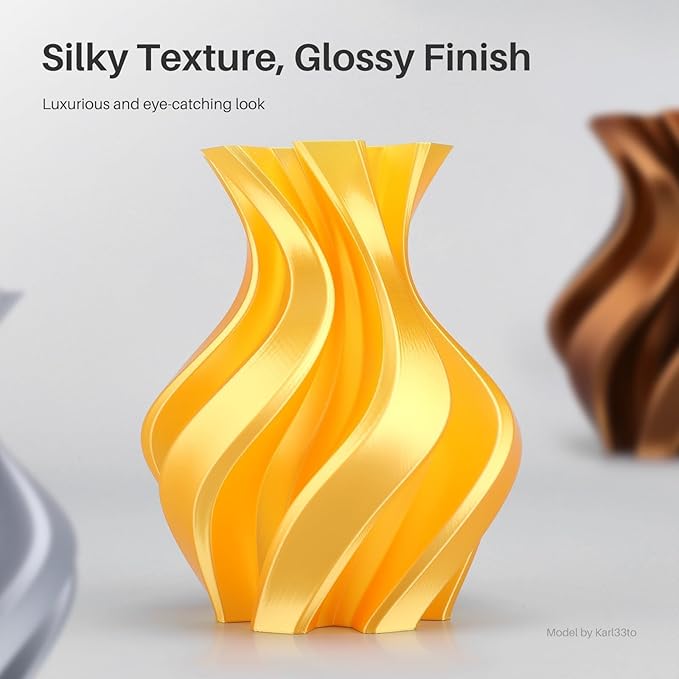 ELEGOO Silk PLA Filament 1.75mm Copper 1KG, 3D Printer Filament Dimensional Accuracy +/- 0.02mm, 1kg Spool(2.2lbs) Fits for Most FDM 3D Printers