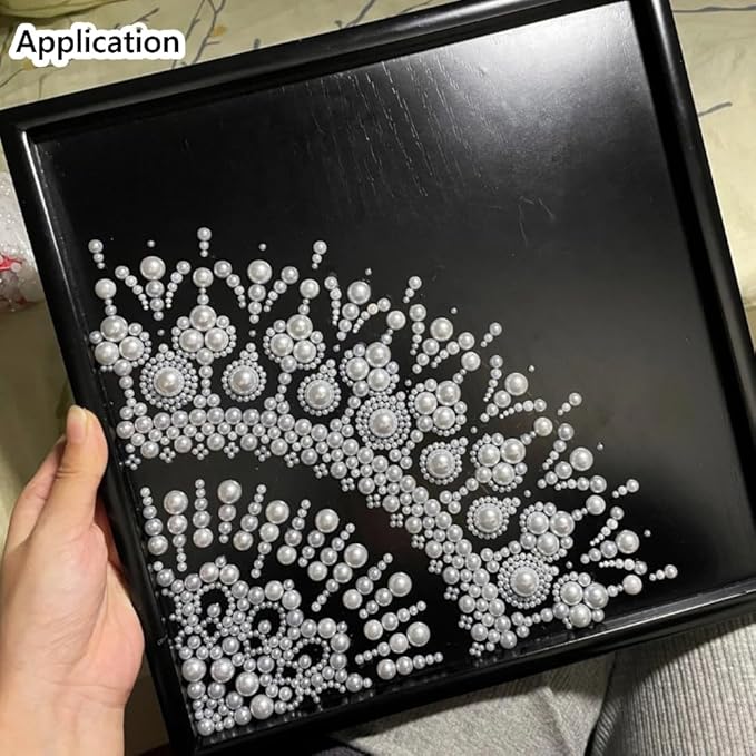 4020pcs Half Pearls for Crafts Assorted Size 3mm 4mm 5mm 6mm 8mm 10mm Flatback Half Round Pearl Beads for Jewelry Making Nail Art Scrapbook Craft Wedding Dress Decoration(White)