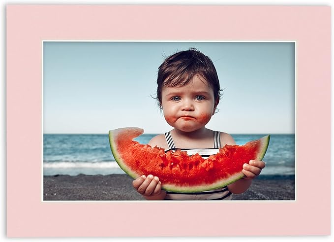 5x7 Mat for 8.5x11 Frame - Precut Mat Board Acid-Free Show Kit with Backing Board, and Clear Bags Soft Pink 5x7 Photo Matte Made to Fit a 8.5x11 Picture Frame Matboard for Framing, Pack of 1 Mat