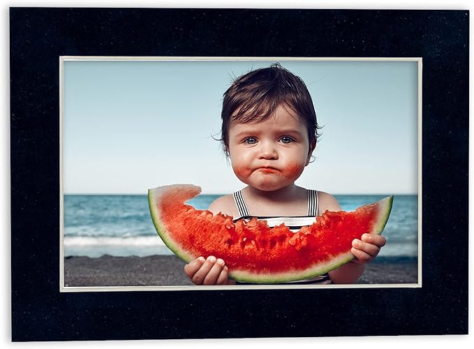 8x10 Mat Bevel Cut for 5x8 Photos - Acid Free Navy Suede Precut Matboard - For Pictures, Photos, Framing - 4-ply Thickness