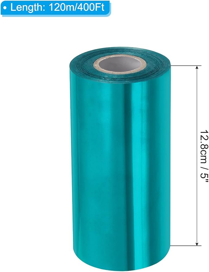 PATIKIL 5"x400Ft Hot Stamping Foil Paper, Heat Transfer Hot Stamping Paper Foil Roll for Leather DIY Logo Decor Craft Gift Package Scrapbook Card, Lake Blue