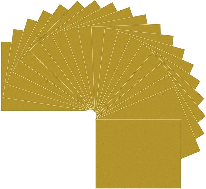 HTVRONT Gold Heat Transfer Vinyl Bundle: 20 Pack 12" x 10" Gold Iron on HTV for T-Shirt, Compatible with Cricut Cutting Machine, Silhouette Cameo or Heat Press Machine