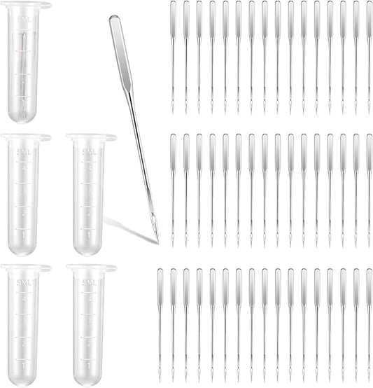 50 PCS Universal Sewing Machine Needles Size 90/14 Heavy Duty Regular Point Machine Needles Quilting Embroidery Machine Needle Compatible with Singer Brother Janome