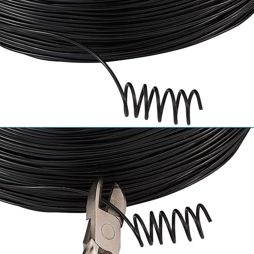 Fashewelry 459 Feet 17 Gauge Aluminum Wire Black Bendable Metal Craft Wire for Beading Jewelry Craft Making (1.2mm)