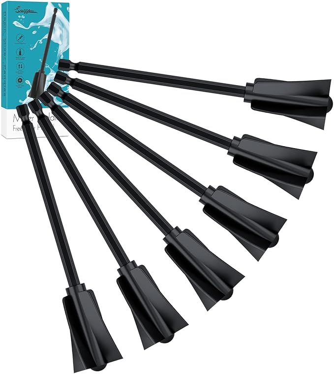 Suzzam Resin Mixer Paddles, 6 pcs Plastic Epoxy Mixer for Drill Paint Stirrer for Drill, Reusable Multipurpose for Resin Mixing, Paint Mixing
