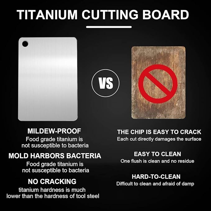 Titanium Cutting Boards for Kitchen,Katuchef Titanium Cutting Board,Non toxic Doubld-Side Available Chopping Boards, Easy to Clean and Store(1PC-L:15.35 * 11.02)