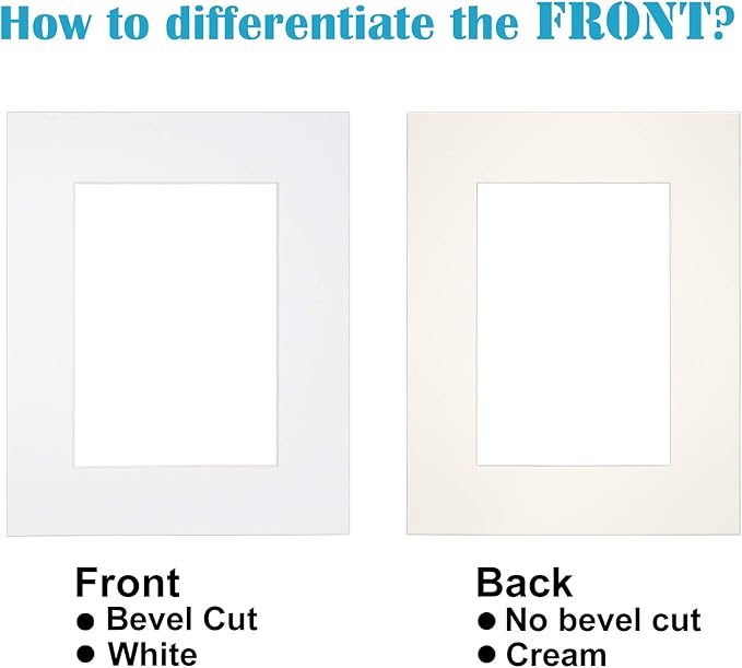 Egofine 6x8 White Picture Mats, Frame Mattes for 4x6 Pictures, Acid Free, 1.2mm Thickness, with Core Bevel Cut - Pack of 14