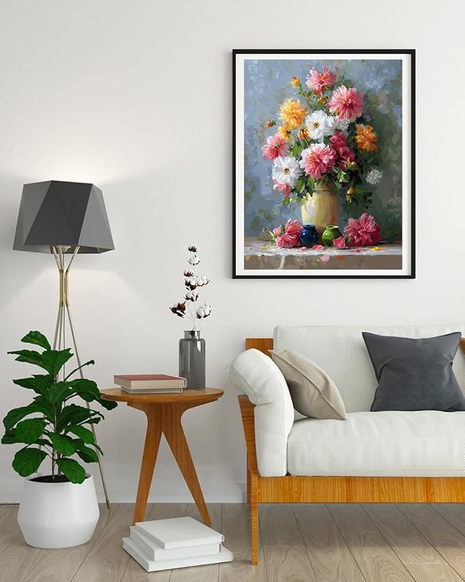 Moohue 14 ct Counted Cross Stitch Kits for Adults Flowers Cross Stitch Patterns Stamped Printed Cross Stitch Kits (Flowers 7)