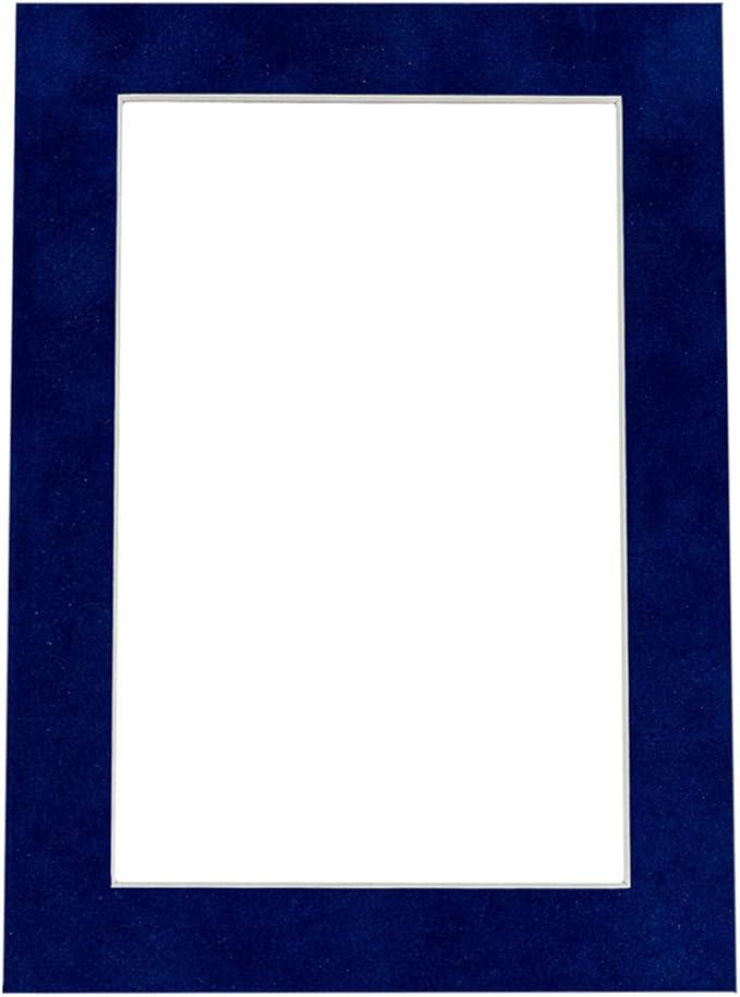 8x10 Mat Bevel Cut for 5.5x8.5 Photos - Acid Free Brooke Blue Suede Precut Matboard - For Pictures, Photos, Framing - 4-ply Thickness