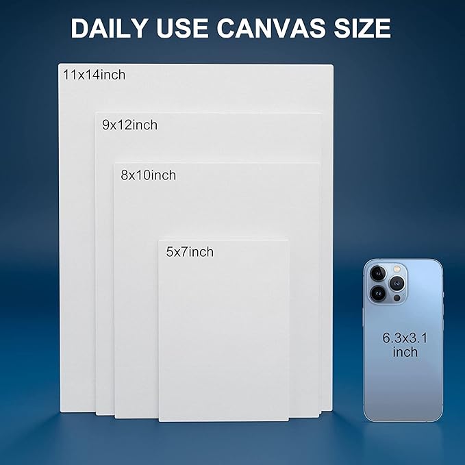 Artkey Canvas Boards 5x7 Inch 24-Pack, 10 oz Primed 100% Cotton White Blank Canvases for Painting, Art Paint Canvas Panels for Acrylic Oil Watercolor Tempera Paints