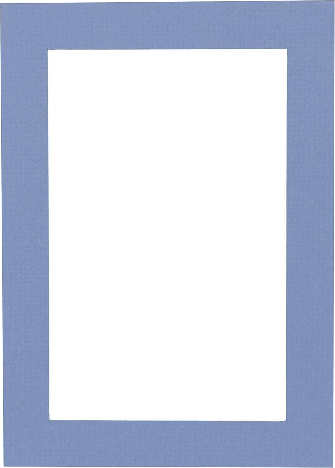 Poster Palooza 8.5x11 Mat Bevel Cut for 7x9 Photos - Acid Free Brittany Blue Precut Matboard - For Pictures, Photos, Framing - 4-ply Thickness