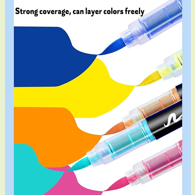 Acrylic Paint Markers Pens, 60 Vivid Colors Acrylic Markers Set,Direct Liquid Type, Stackable Color, Odorless Soft Head，Markers for School，Tooli Art ，Fabric & Creative Crafts (60)
