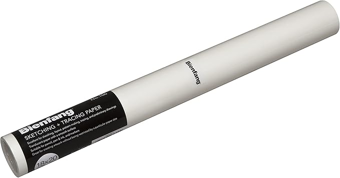 Bienfang Sketching & Tracing Paper Roll, White, 18 Inches x 20 Yards - for Drawing, Trace, Sketch, Sewing Pattern