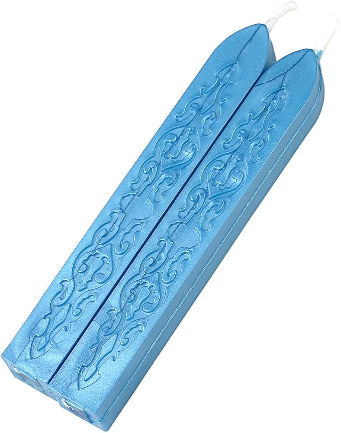 Yoption Sealing Wax Sticks with Wicks Antique Fire Manuscript Sealing Wax for Wax Seal Stamp (Blue)